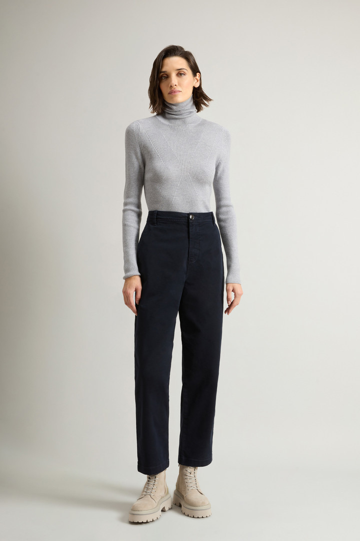 Pantalon chino teint en pièce en coton élastique Bleu photo 1 | Woolrich