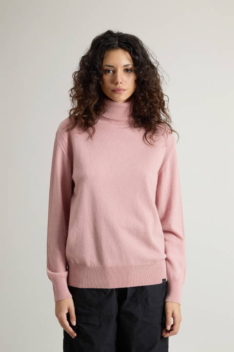 Trui met hoge col van zuiver kasjmier Roze | Woolrich