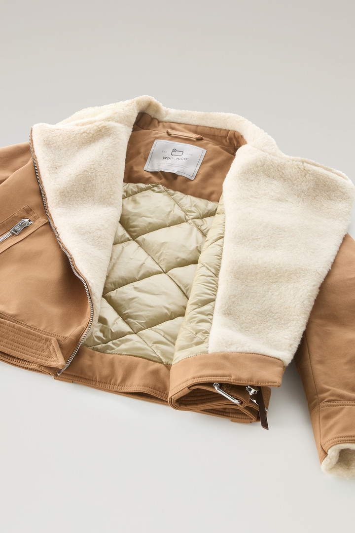 Aviator Jacket with collar in Sherpa Wool Blend Brown photo 5 | Woolrich