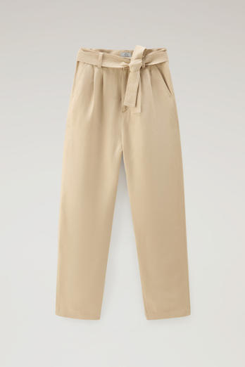 Belted Pants in Linen Blend Beige | Woolrich