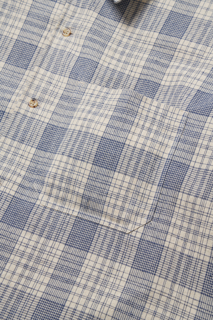 LINEN CAMP COLLAR SHIRT Blue photo 5 | Woolrich