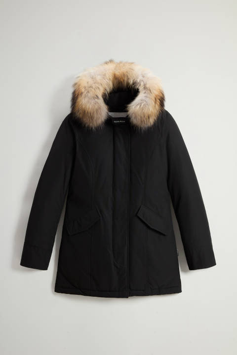 Arctic Parka in Ramar Cloth with Detachable Fur Trim Black photo 2 | Woolrich