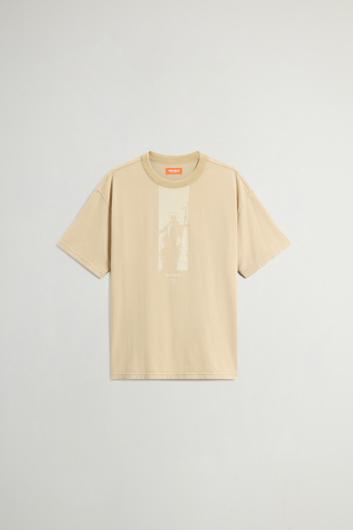 Teen Boys’ Garment-Dyed Pure Cotton T-Shirt with Print Beige photo 1 | Woolrich