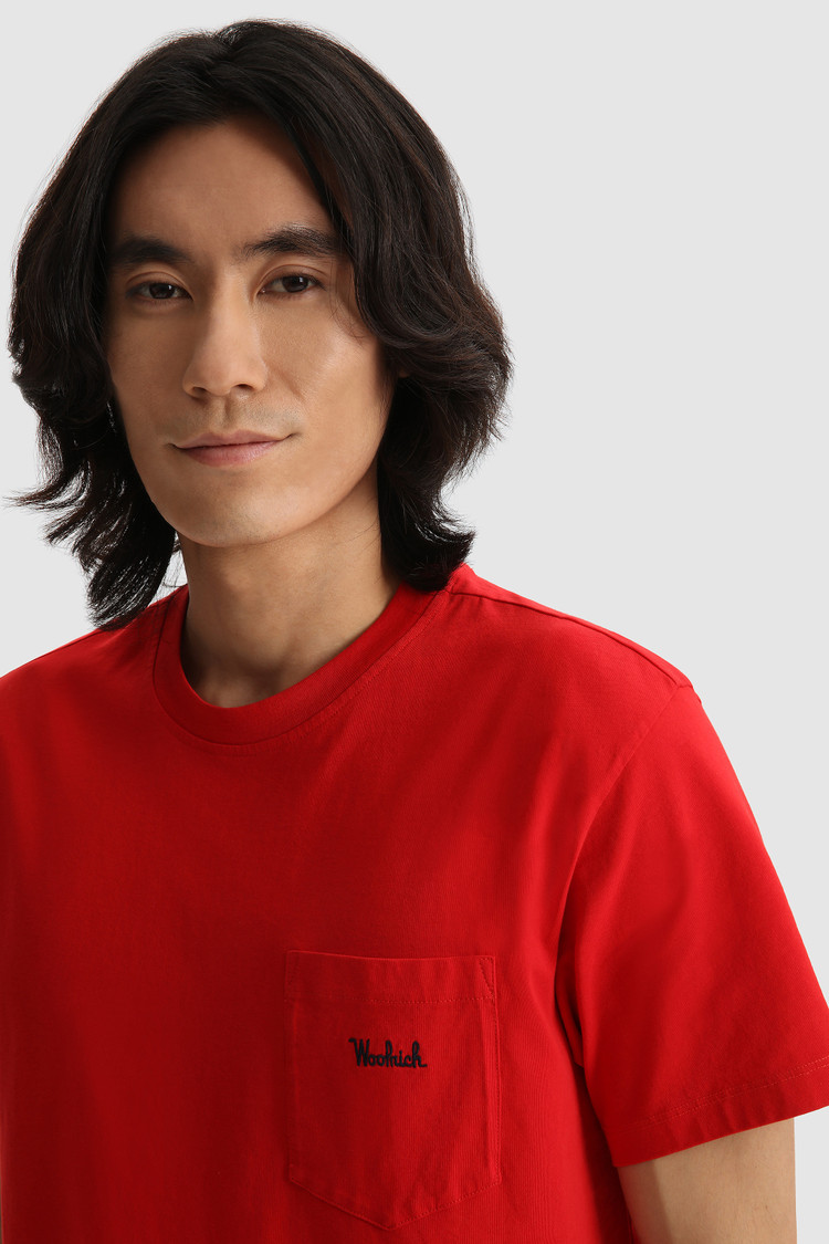 Embossed logo pocket tee