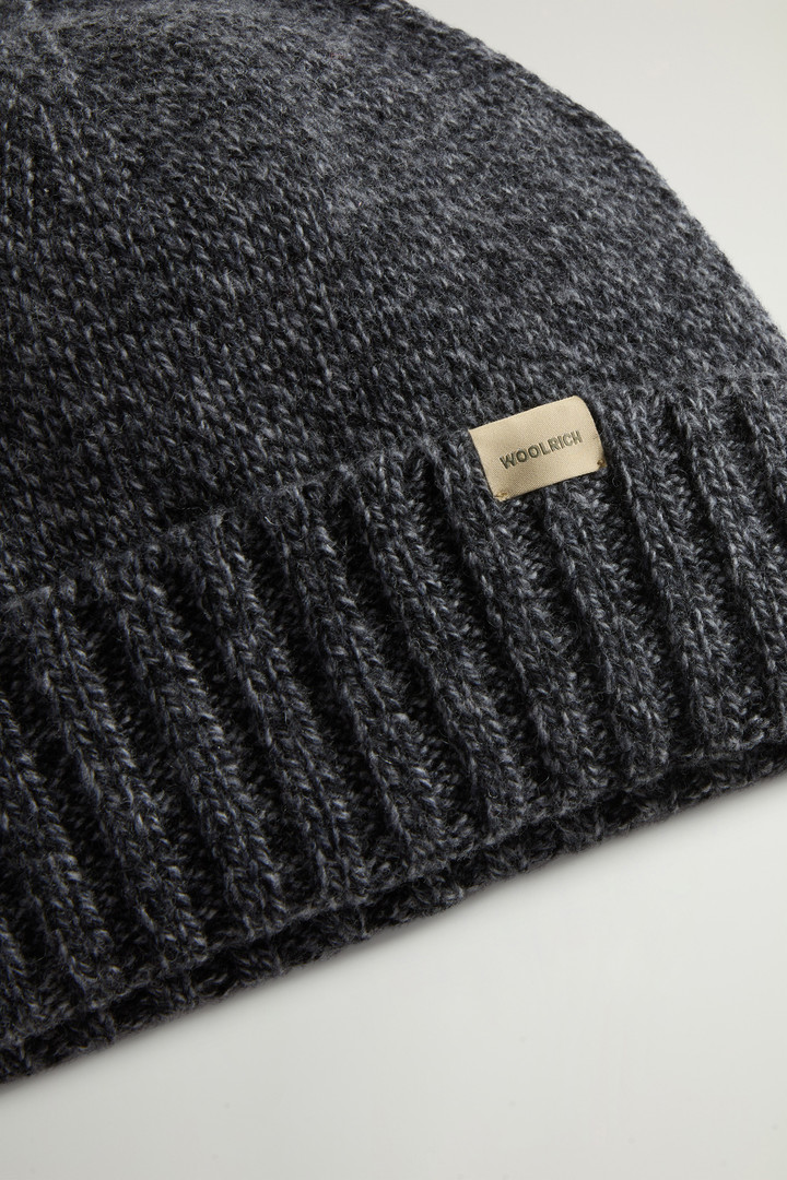 Pure Wool Mouliné Beanie Black photo 3 | Woolrich