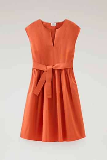 Robe courte en popeline de pur coton Orange | Woolrich