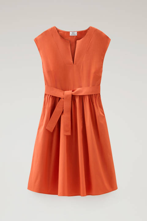 Short Dress in Pure Cotton Poplin Orange photo 2 | Woolrich