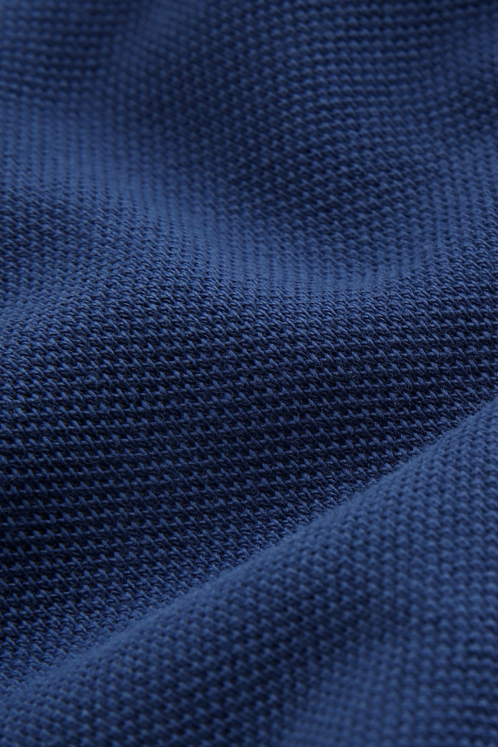 Polo en pur coton avec col logo vintage bleu photo 7 | Woolrich