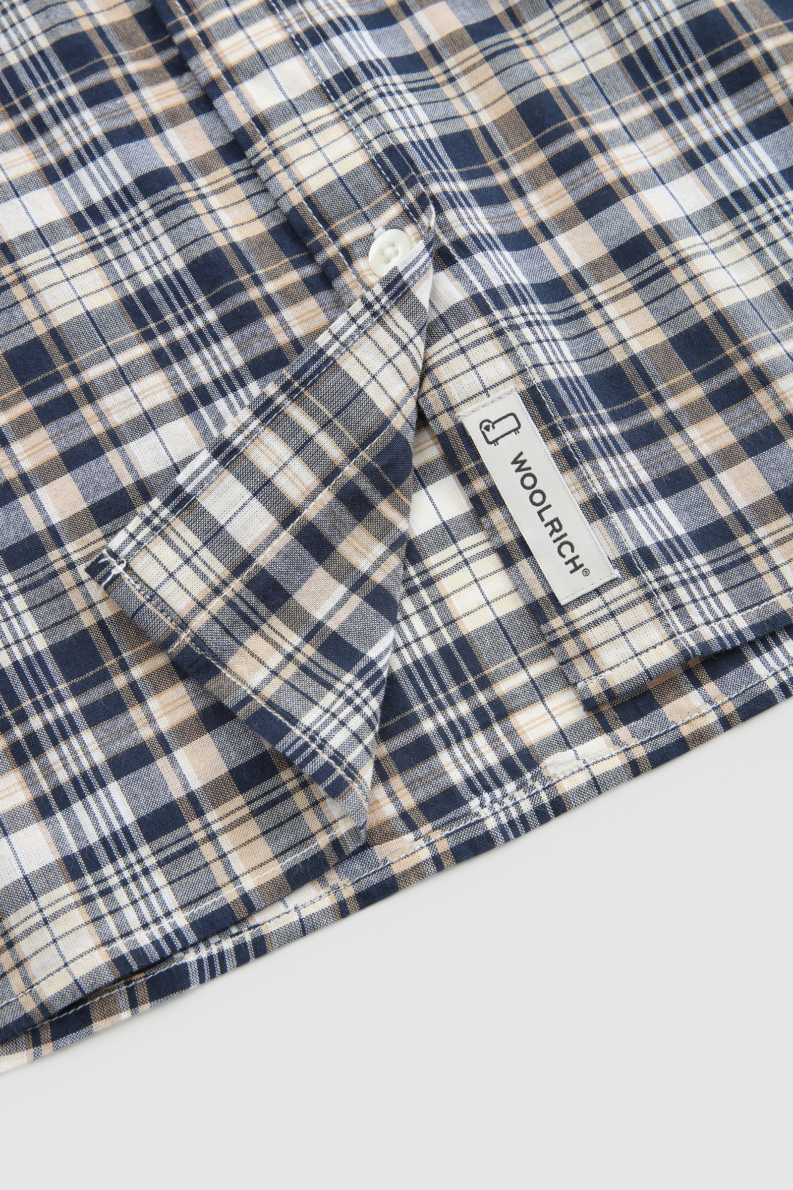 Cotton Shirt with Capped Sleeves Blue photo 7 | Woolrich