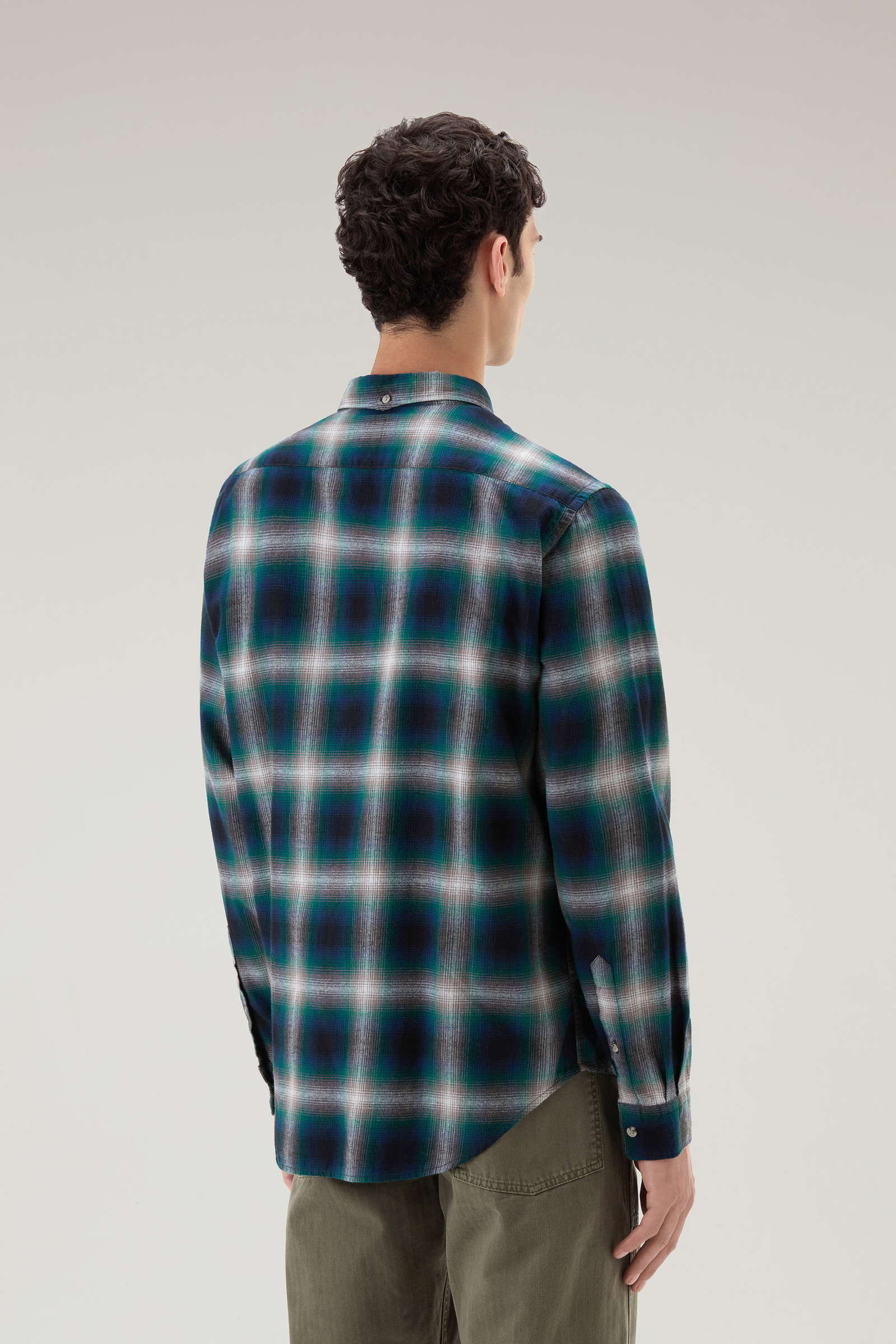 Lichtgewicht flanellen overhemd met Madras-patroon groen photo 3 | Woolrich