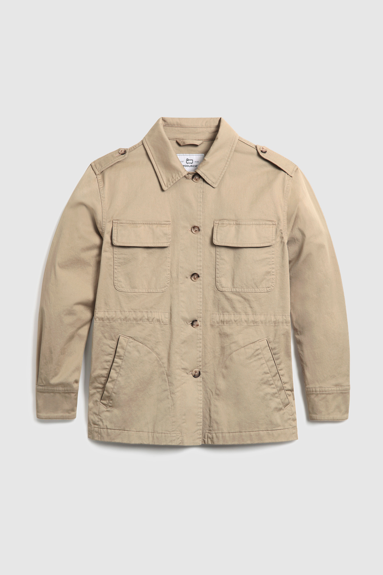 Overshirt aus Stretch-Baumwolle Beige photo 4 | Woolrich