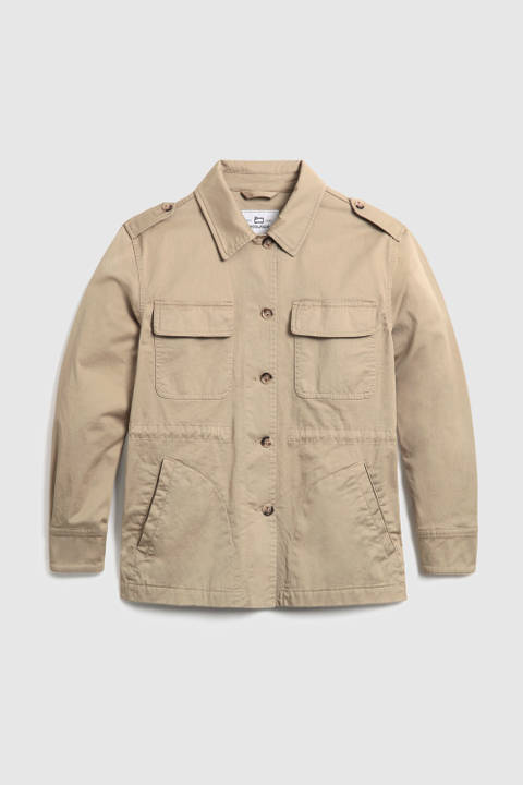 Sobrecamisa de algodón elástico Beige | Woolrich