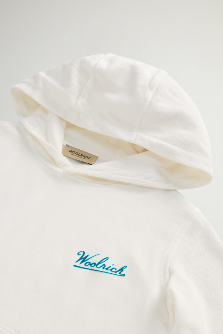 Garment-dyed Boys’ Hoodie in Pure Cotton White photo 3 | Woolrich