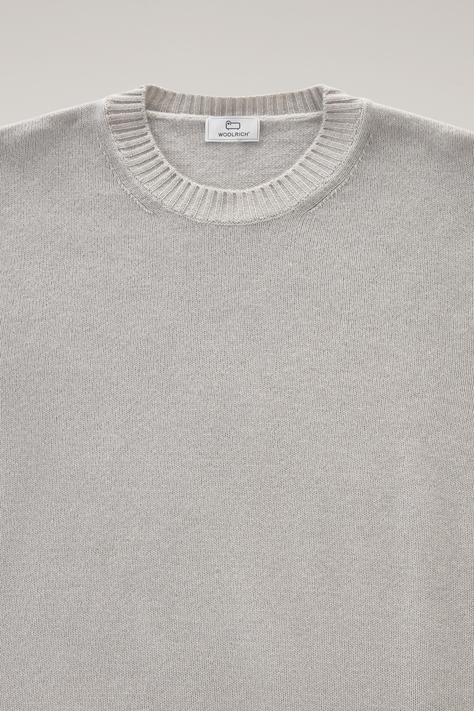Garment-dyed Crewneck Virgin Wool Sweater Grey photo 6 | Woolrich