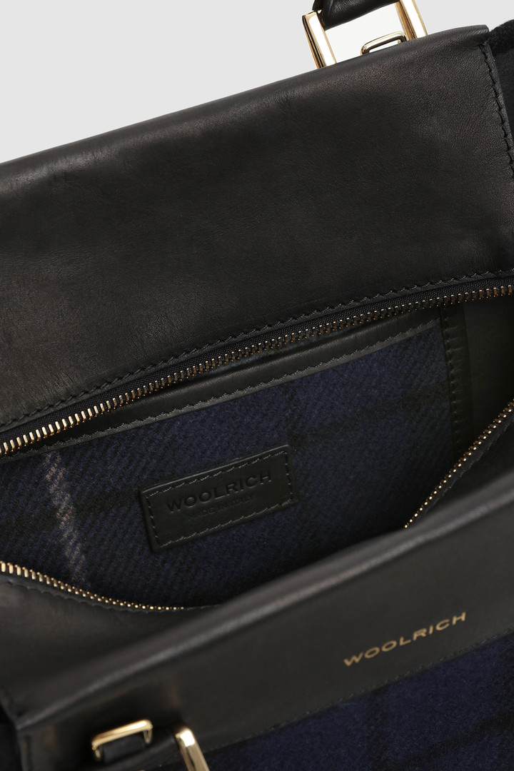 Wool Tote Bag with check pattern