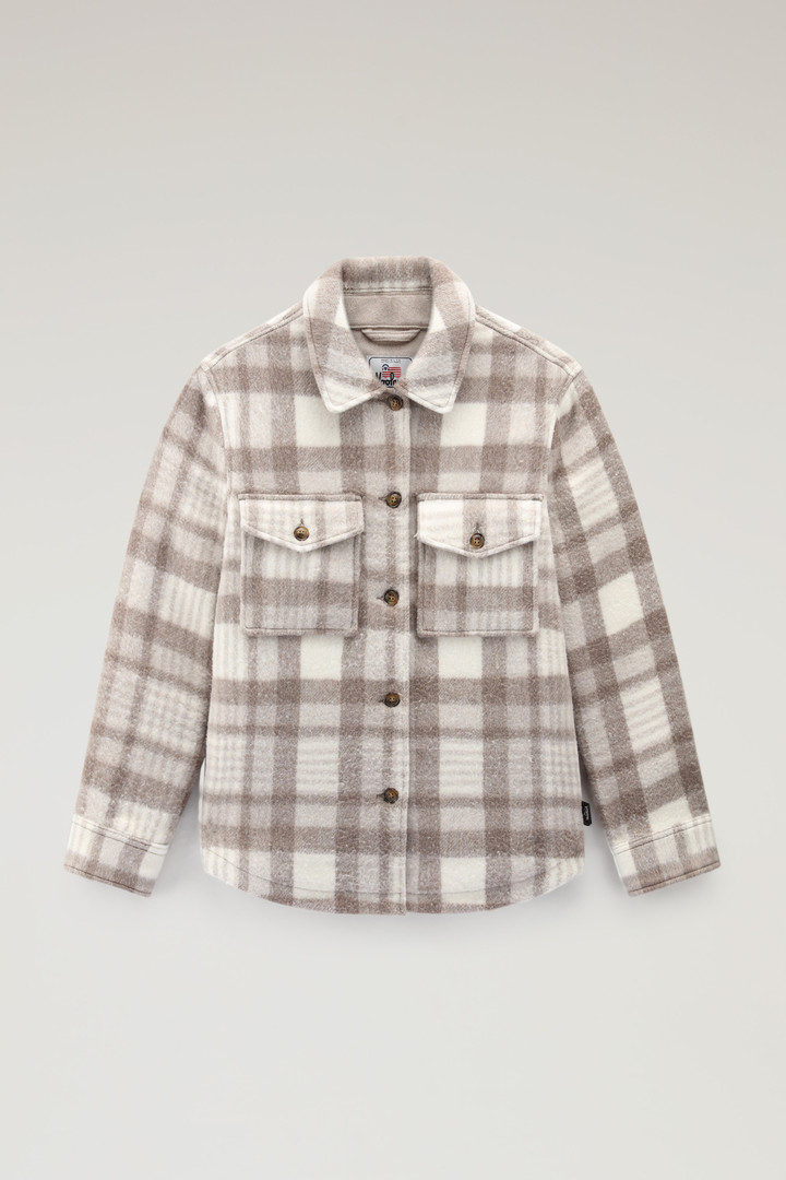 Pemberton Check Overshirt in Wool Blend Flannel White photo 1 | Woolrich