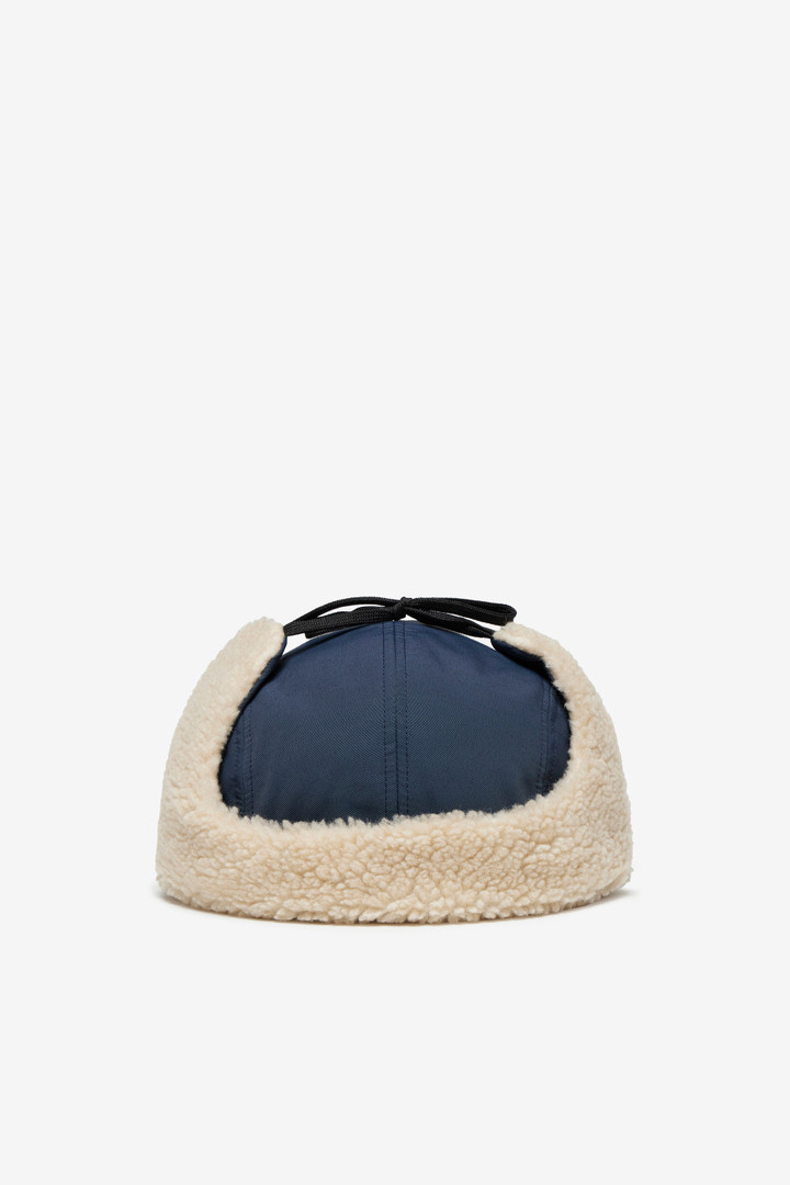 Cotton and Nylon CORDURA Cap with Ear Flaps Blue photo 3 | Woolrich