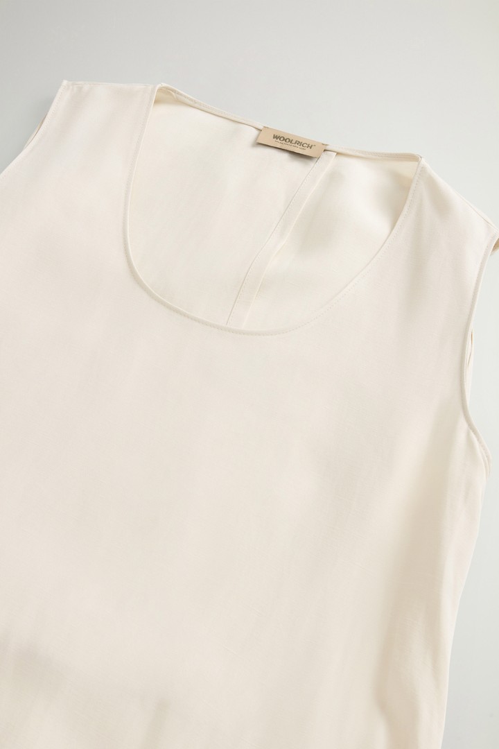Robe sans manches ceinturée en lin mélangé Blanc photo 6 | Woolrich