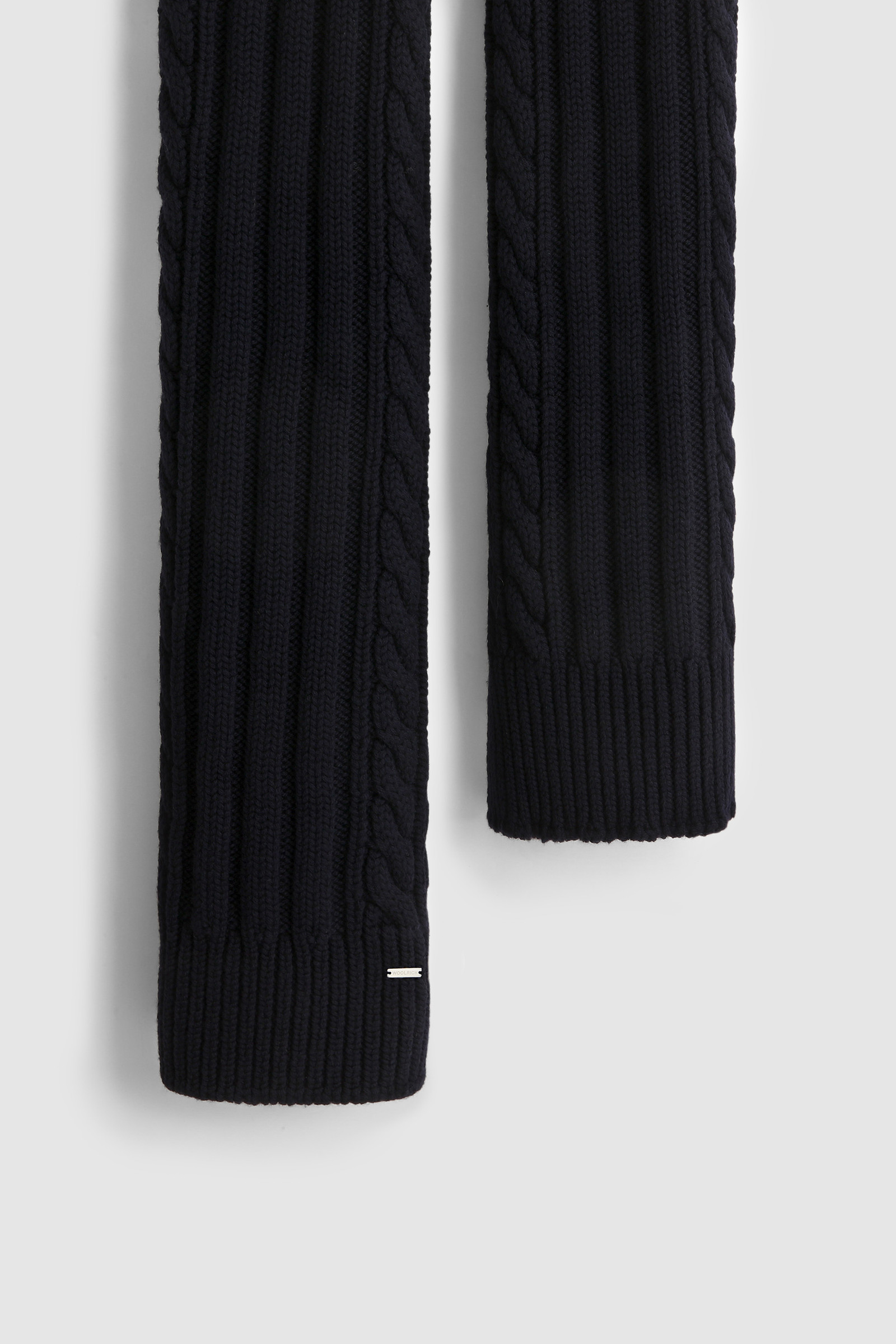 Virgin Wool Scarf with Ribbed Edges Blue photo 2 | Woolrich