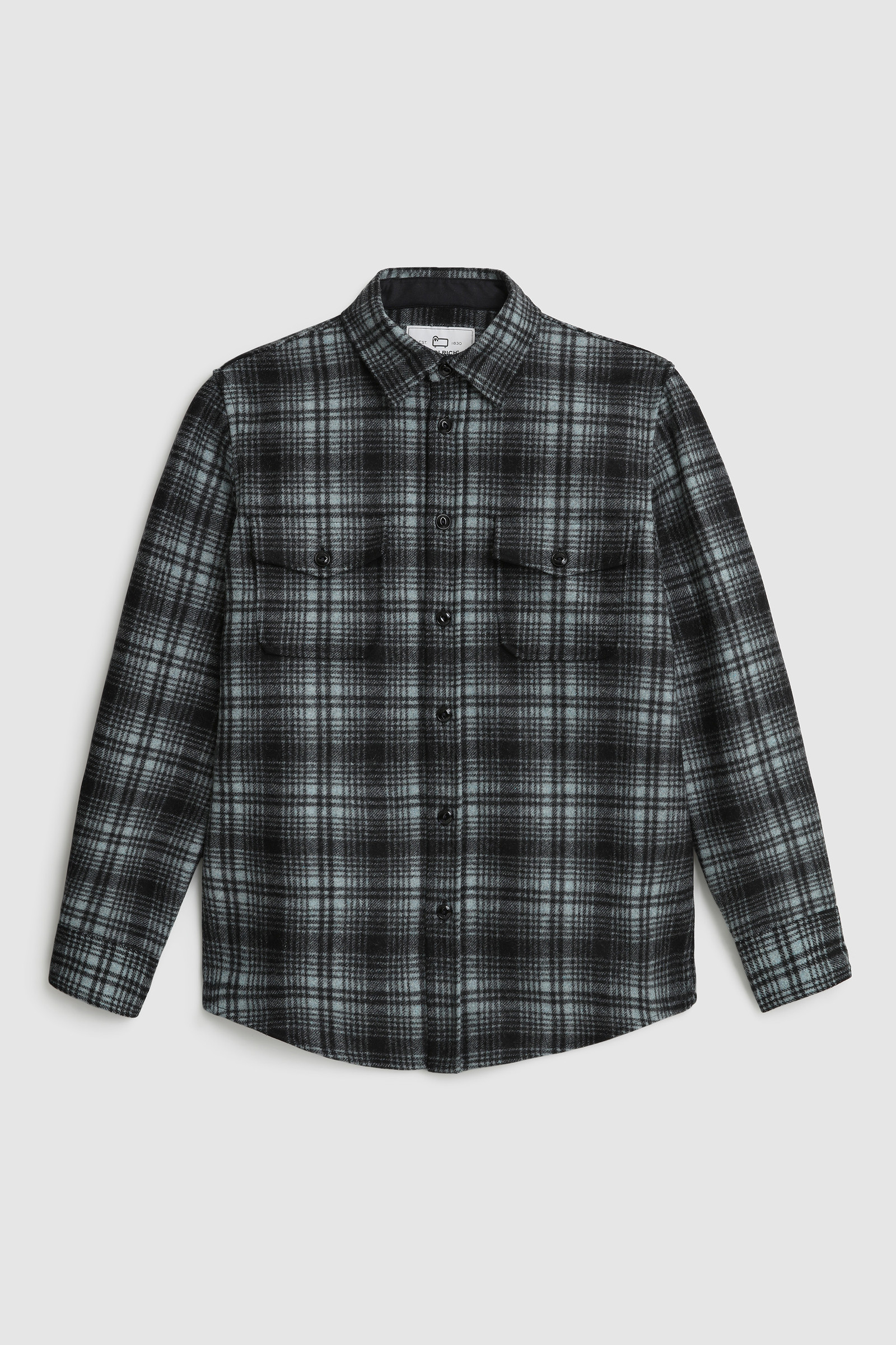 Men's Alaskan Melton Shirt in Recycled Italian Wool Blue | Woolrich USA