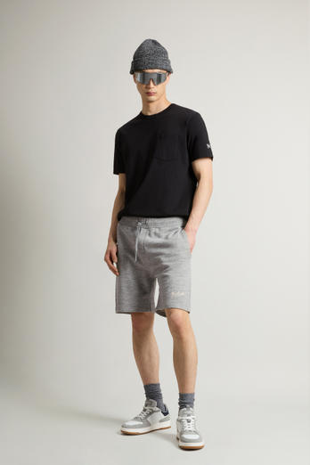 Short en pur coton mouliné molletonné Gris | Woolrich