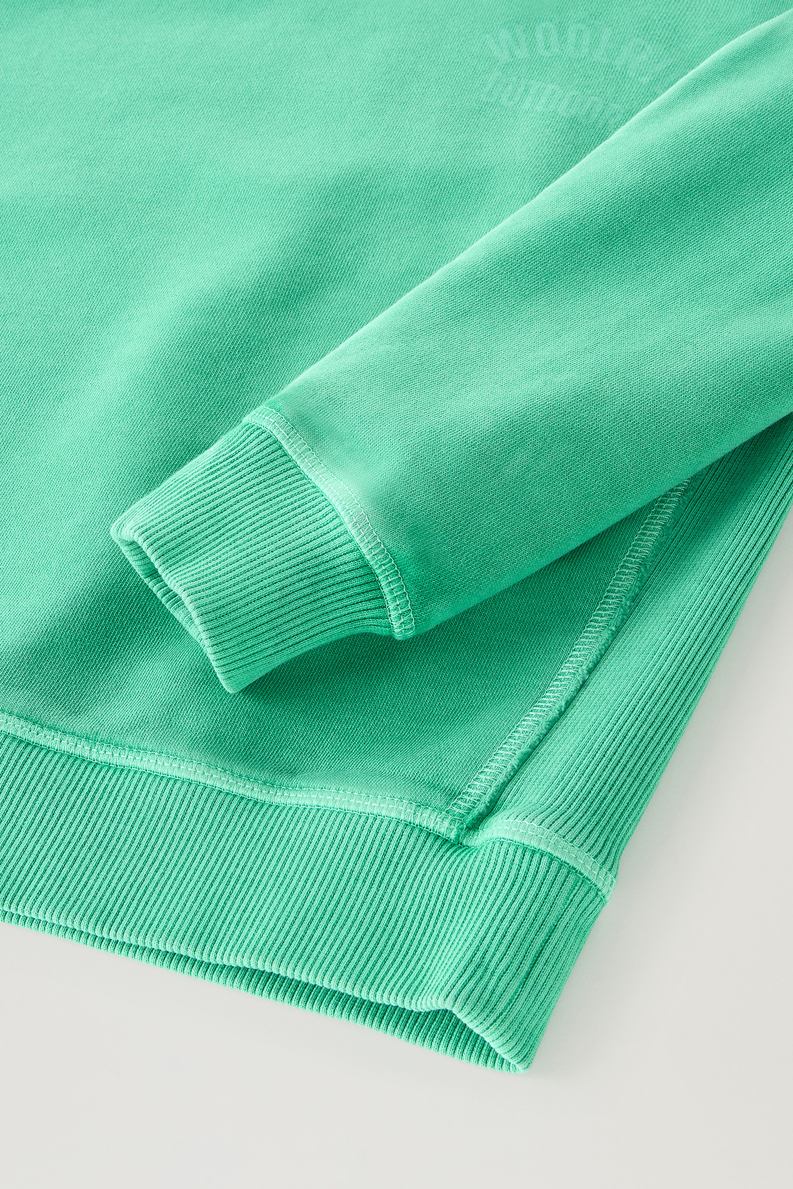 Boys' Garment-Dyed Crewneck in Pure Cotton Green photo 4 | Woolrich