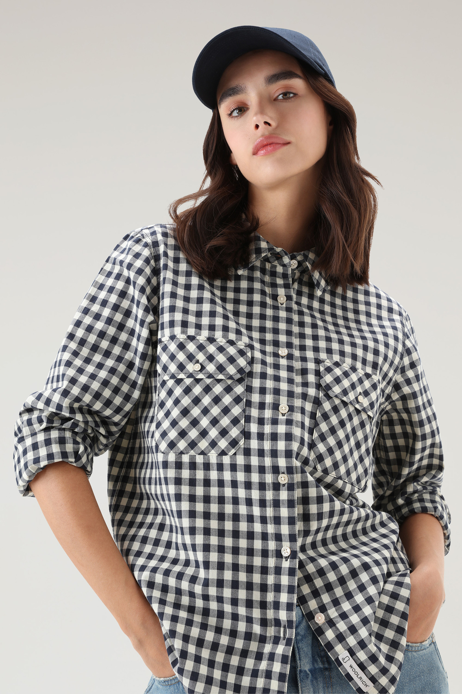 Appalachian Trail Check Shirt in Pure Cotton Blue photo 4 | Woolrich