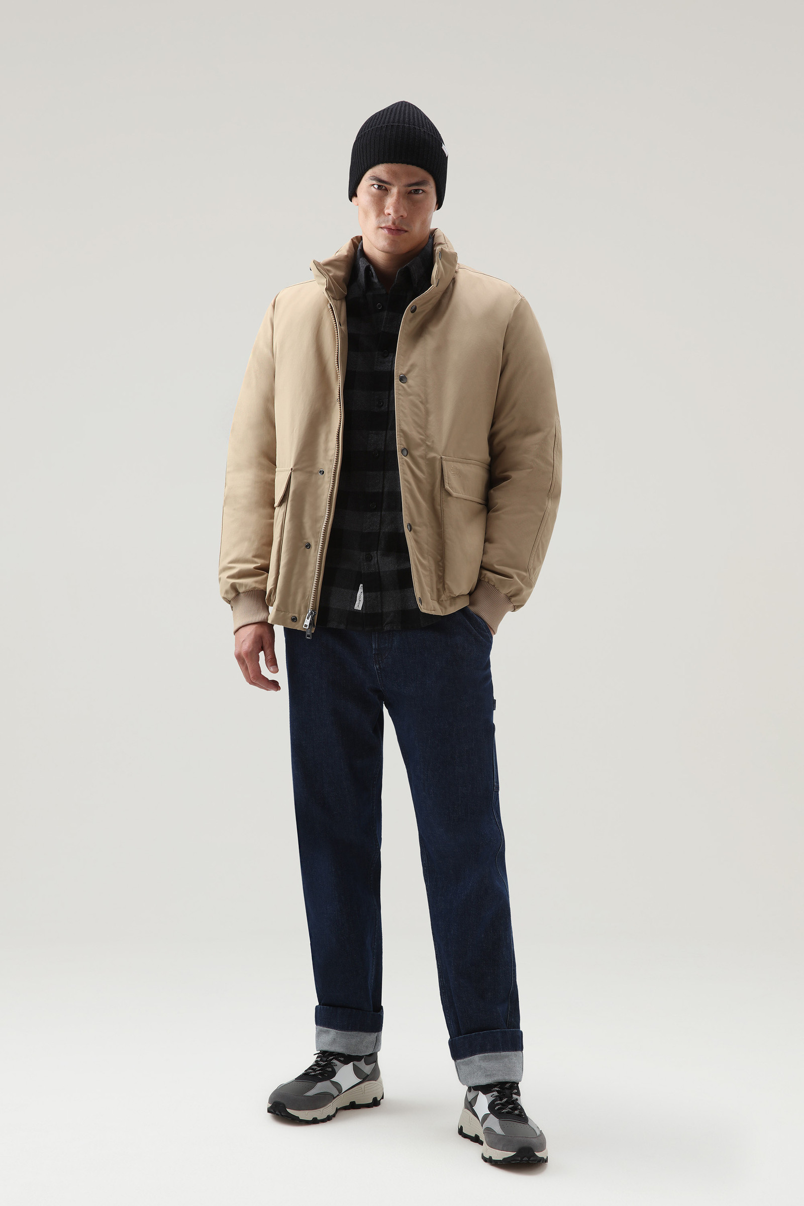 Men's Authentic Polar Short Jacket Beige | Woolrich USA