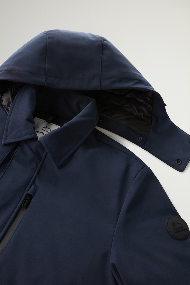 Cappotto Barrow Mac in Tech Softshell Blu photo 8 | Woolrich