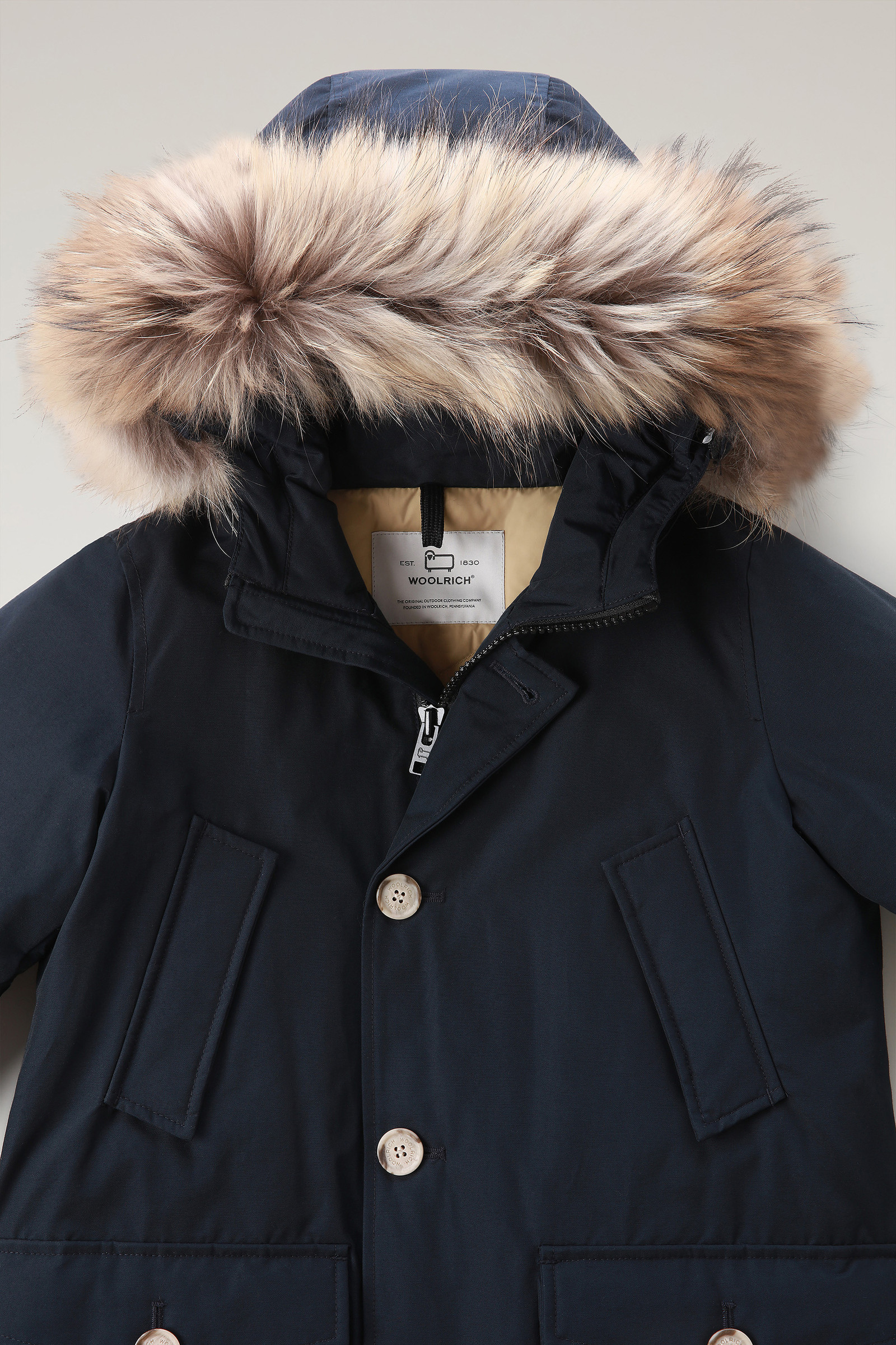 Boys' Arctic Parka with Detachable Fur Blue | Woolrich USA