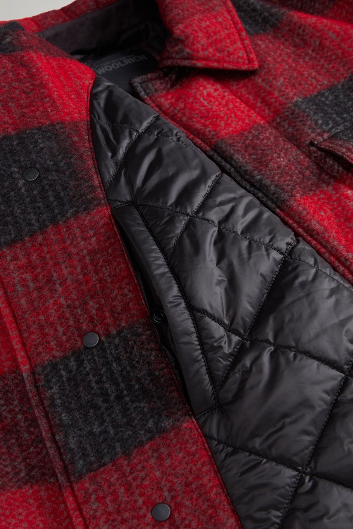 Overshirt in Italian Wool Blend with Checked Pattern by Todd Snyder Red photo 9 | Woolrich