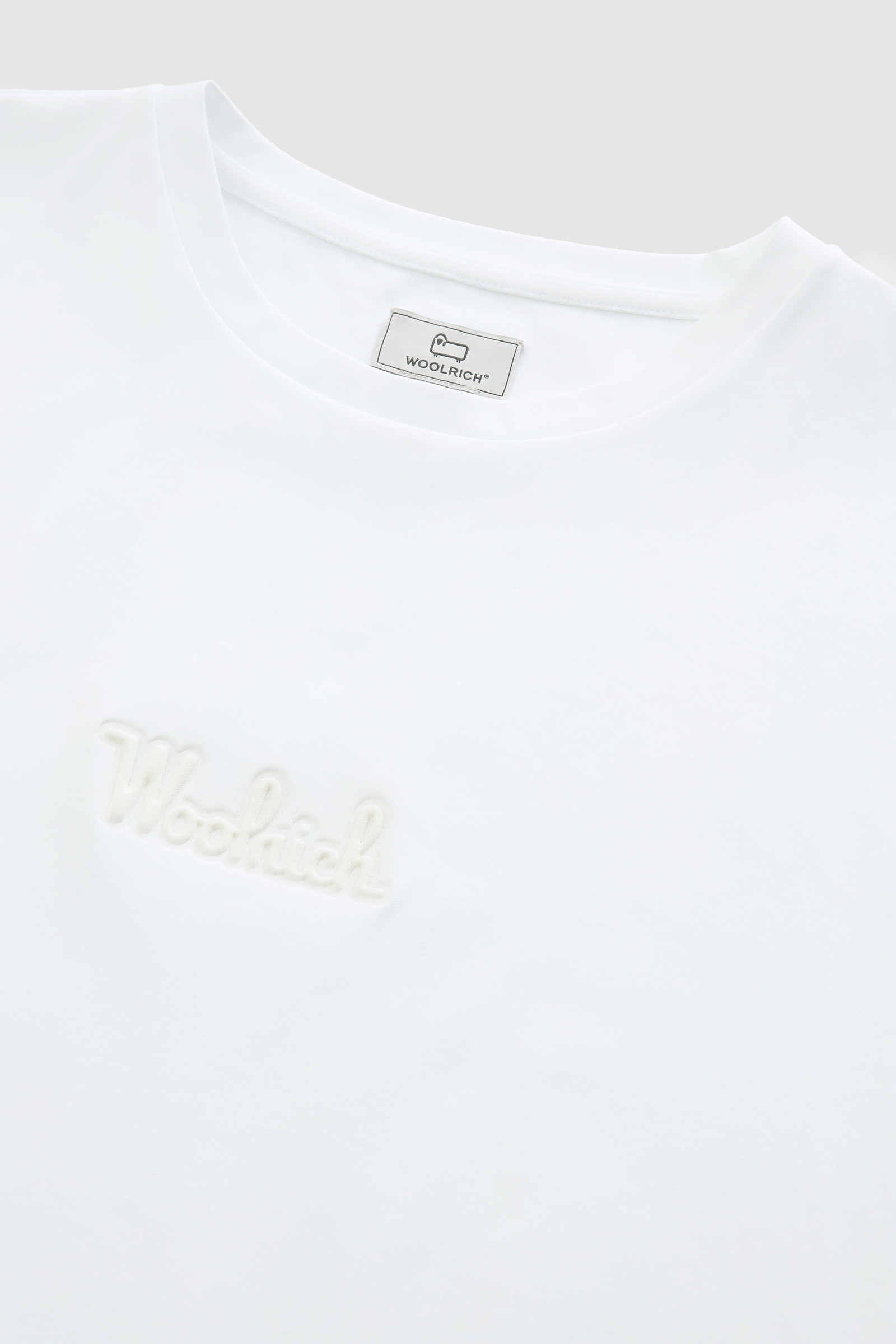 Stretch cotton t-shirt with embossed vintage logo White photo 5 | Woolrich