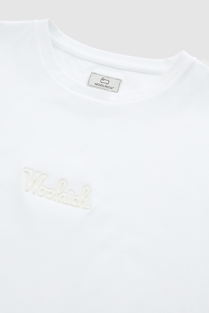 Stretch cotton t-shirt with embossed vintage logo White photo 5 | Woolrich