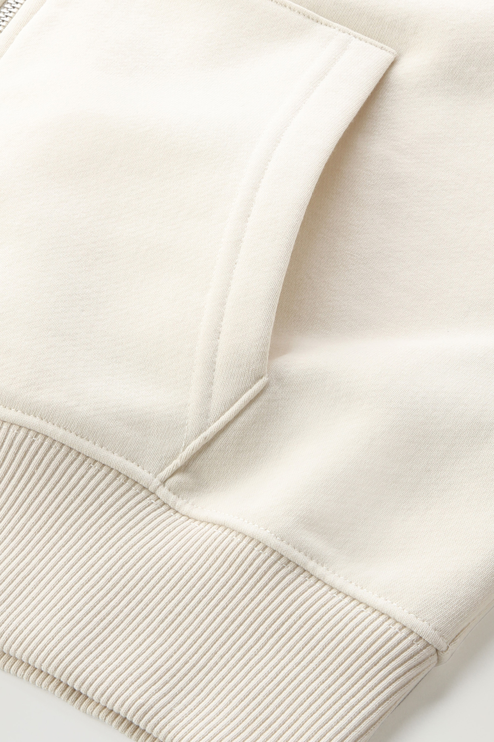 Fleecehoodie met volledige ritssluiting en logo wit photo 7 | Woolrich