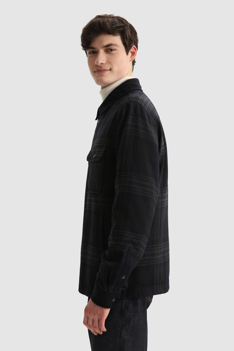 Chemise matelassée Alaskan à carreaux en laine italienne recyclée