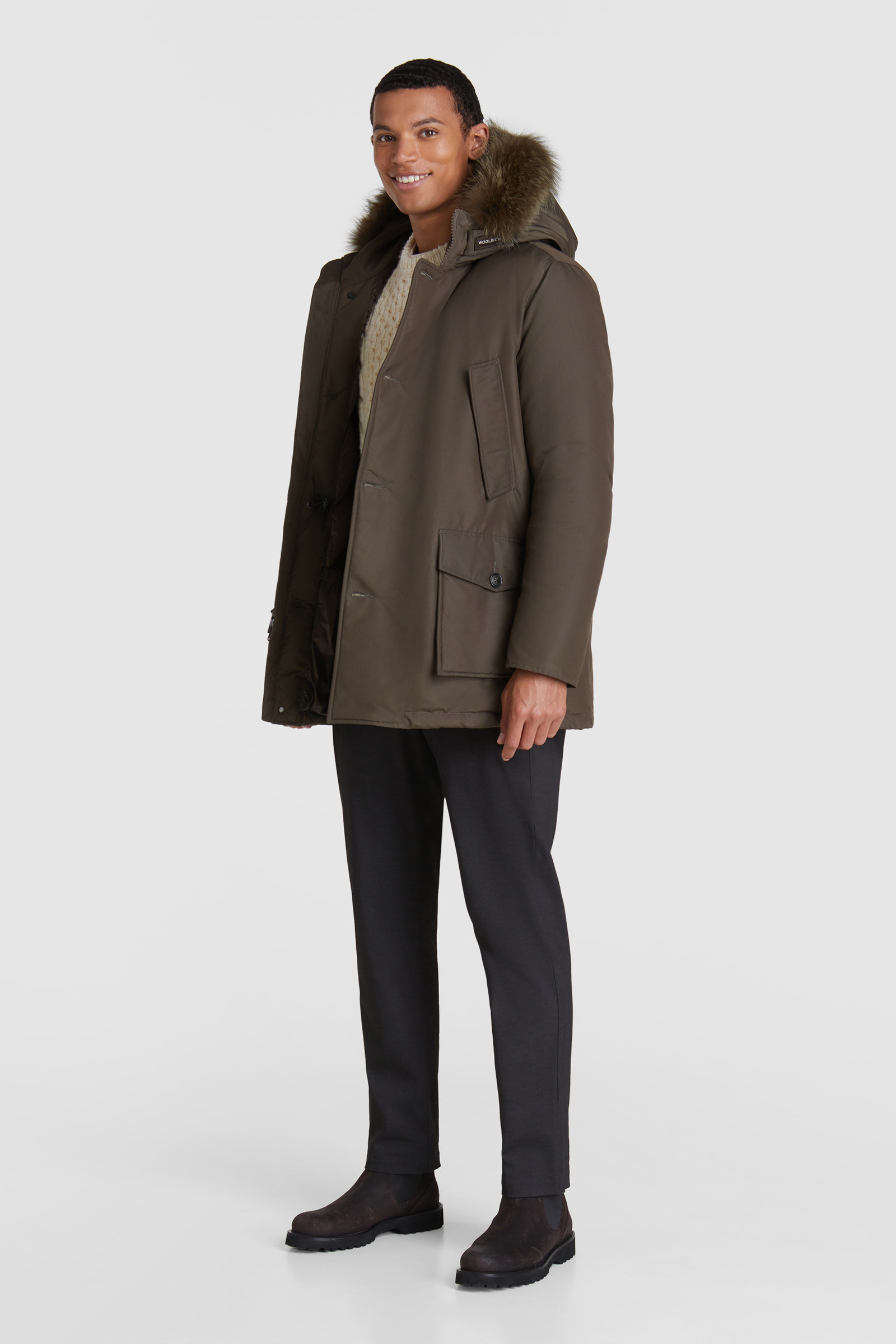 Arctic Parka pelliccia in tinta