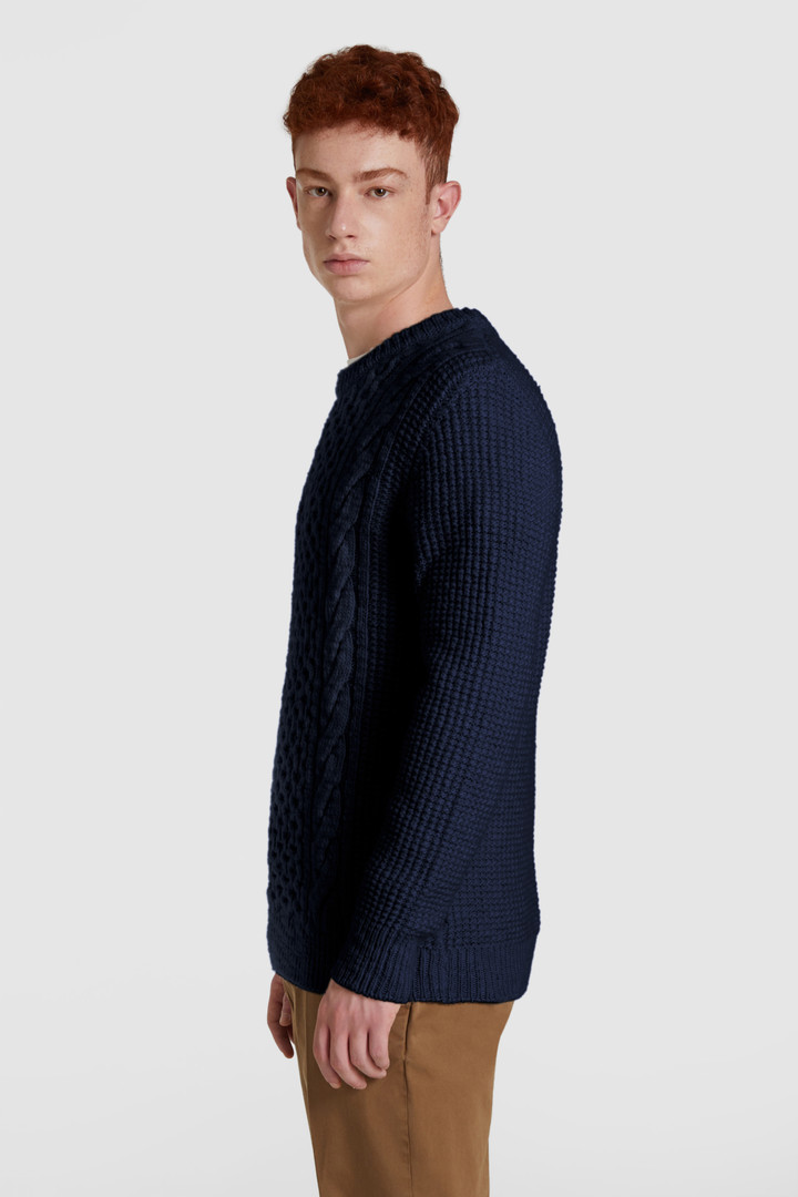 Maglione in lana girocollo a trecce