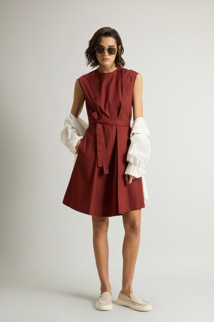 POPLIN BELTED DRESS Red photo 2 | Woolrich