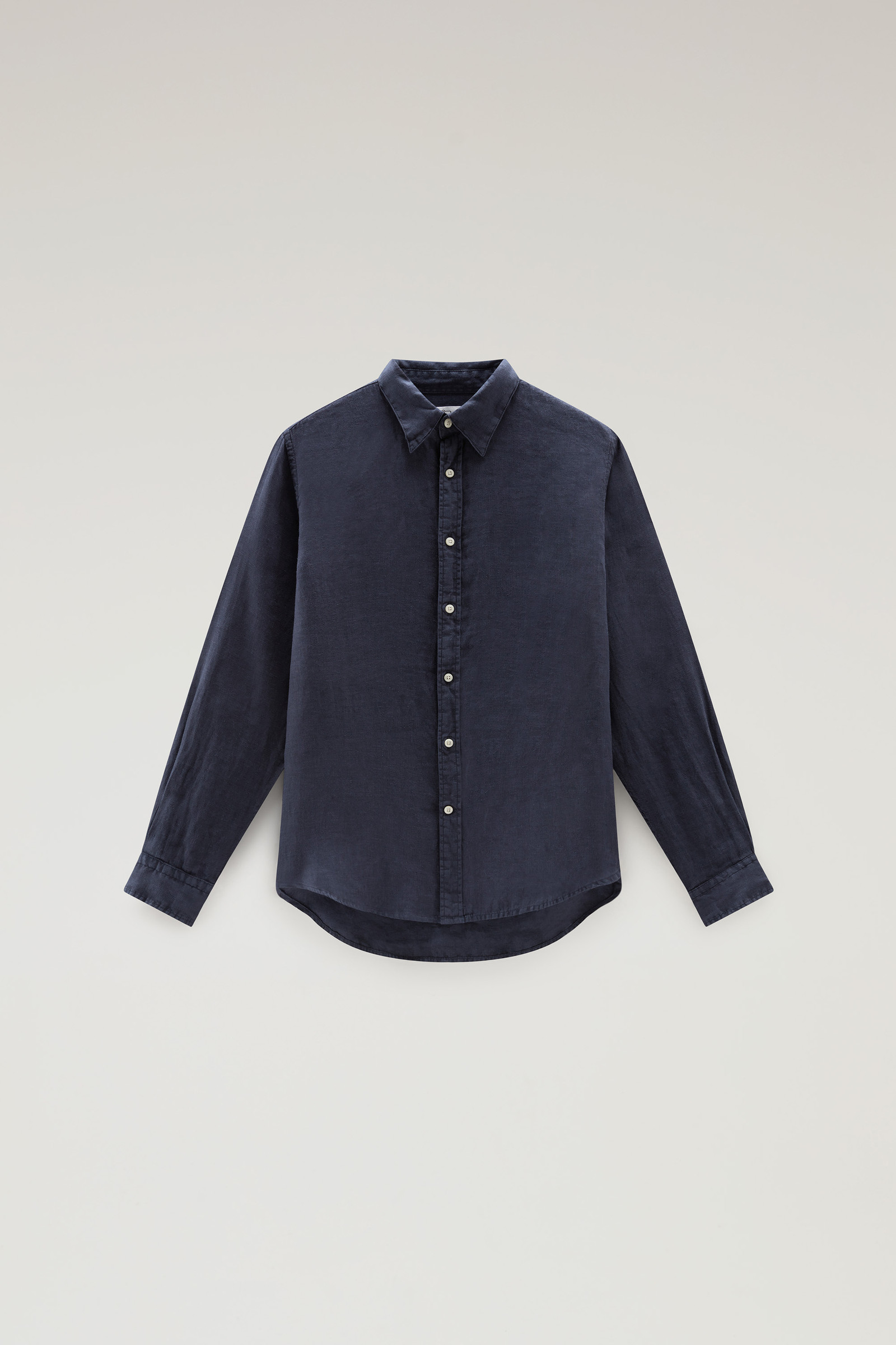 Camicia in puro lino tinta in capo blu photo 5 | Woolrich