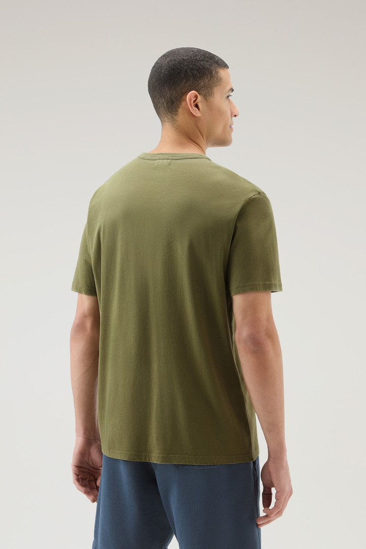 Pure Cotton T-Shirt with Outermates Print Green photo 3 | Woolrich