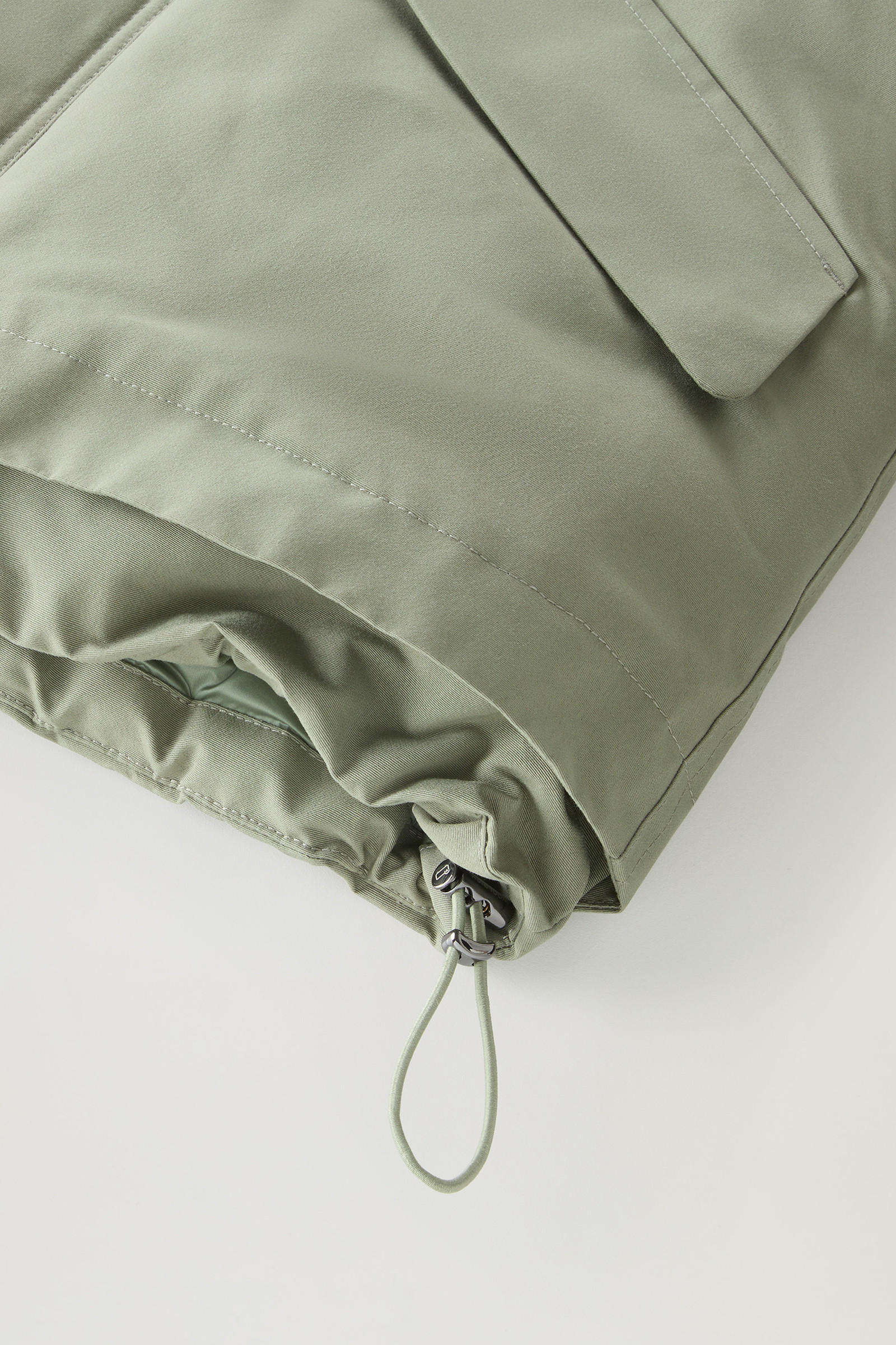 Parka in Brushed Ramar Cloth with Detachable Hood Green photo 10 | Woolrich