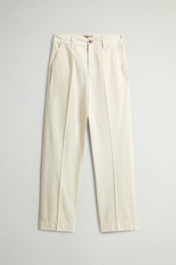 Pantaloni chino in puro cotone tinti in capo Bianco | Woolrich