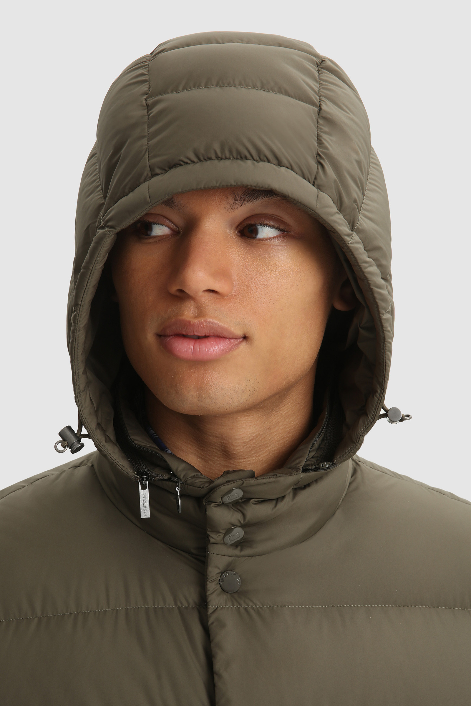 Men's Sierra Padded Jacket with Removable Hood Green | Woolrich USA