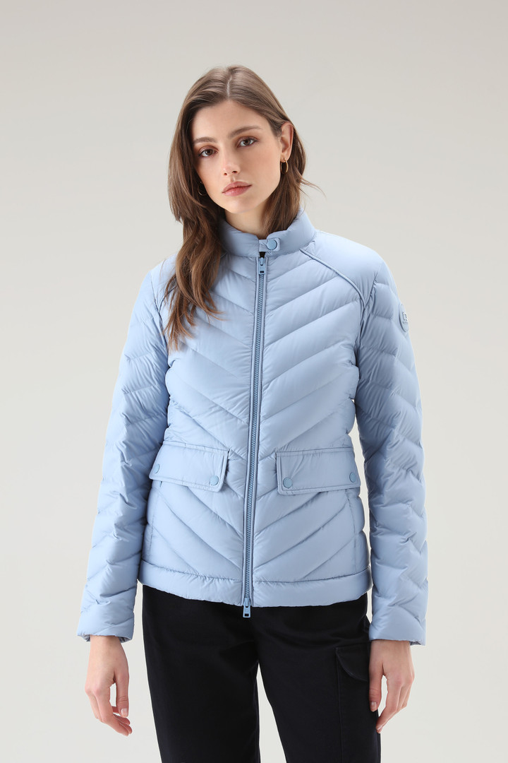Short Padded Jacket with Chevron Quilting Blue photo 1 | Woolrich