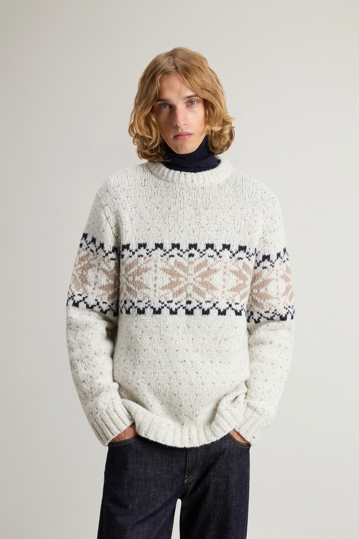 Fair Isle Sweater in Wool Blend White photo 1 | Woolrich