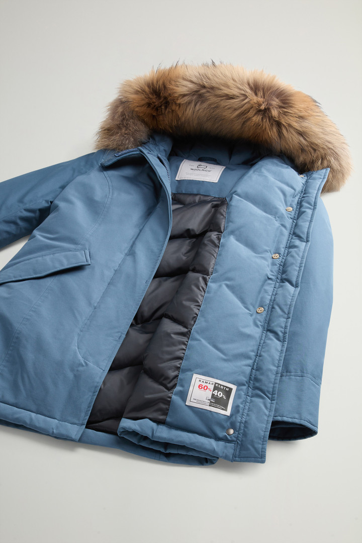 Arctic Parka in Ramar Cloth with Detachable Fur Trim Blue photo 10 | Woolrich