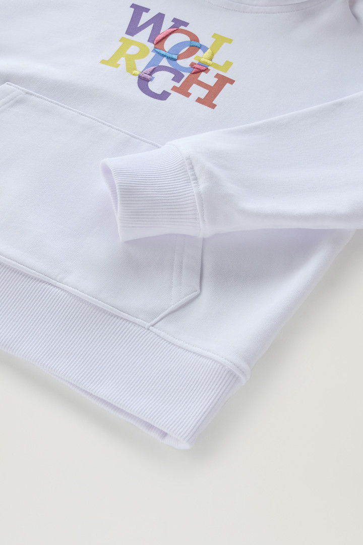 Sweat-shirt à capuche pour fille en pur coton Blanc photo 4 | Woolrich