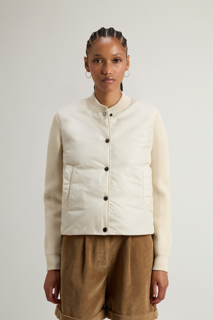 Nylon Hybrid Bomber White photo 1 | Woolrich
