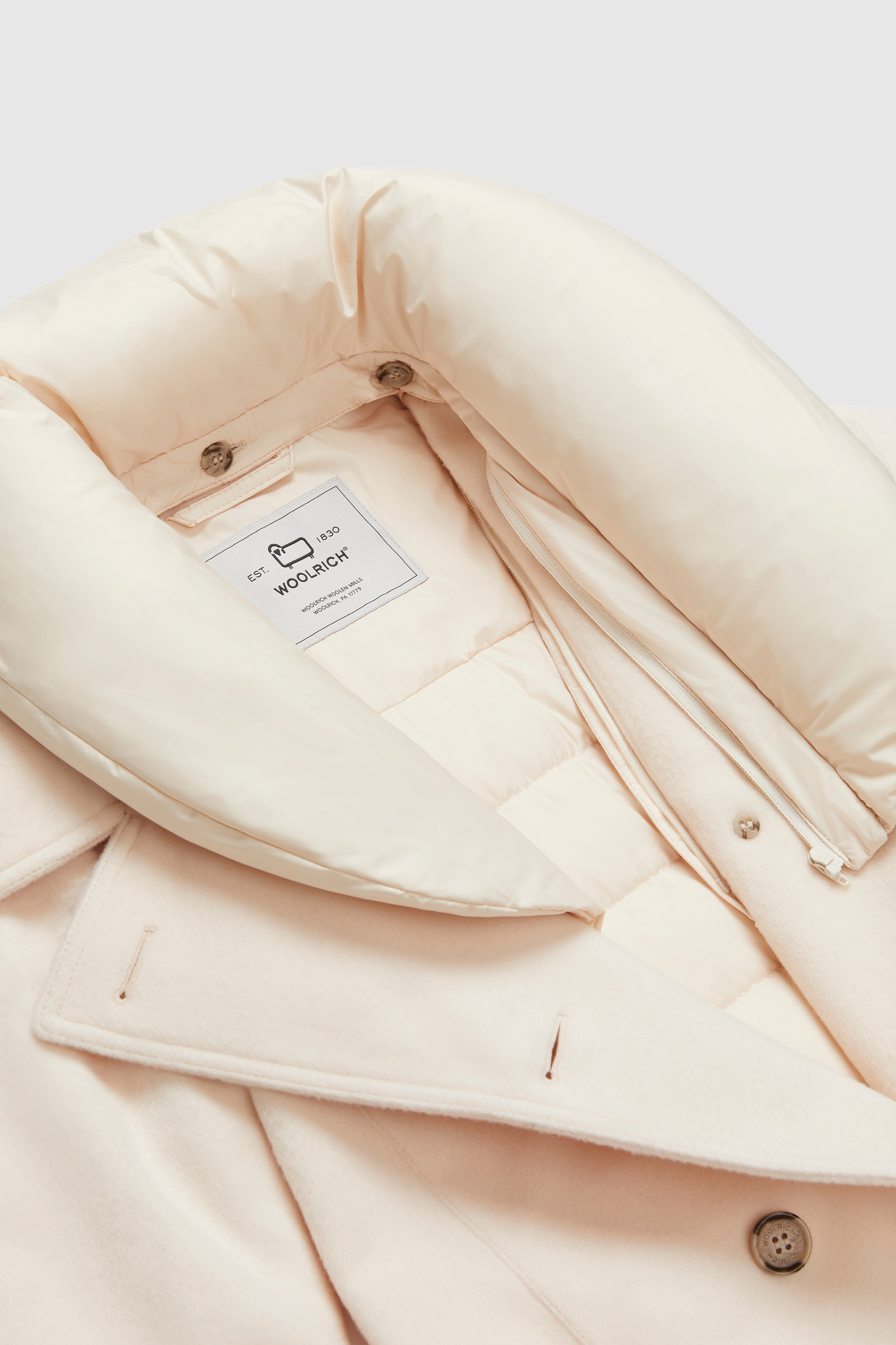 Trenchcoat Kuna aus italienischer Wollmischung mit Gürtel Weiß photo 11 | Woolrich