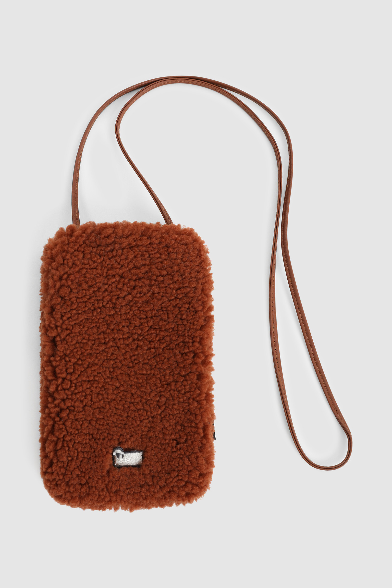 Woolrich X Toasties Phone Case with Neck Strap Brown | Woolrich